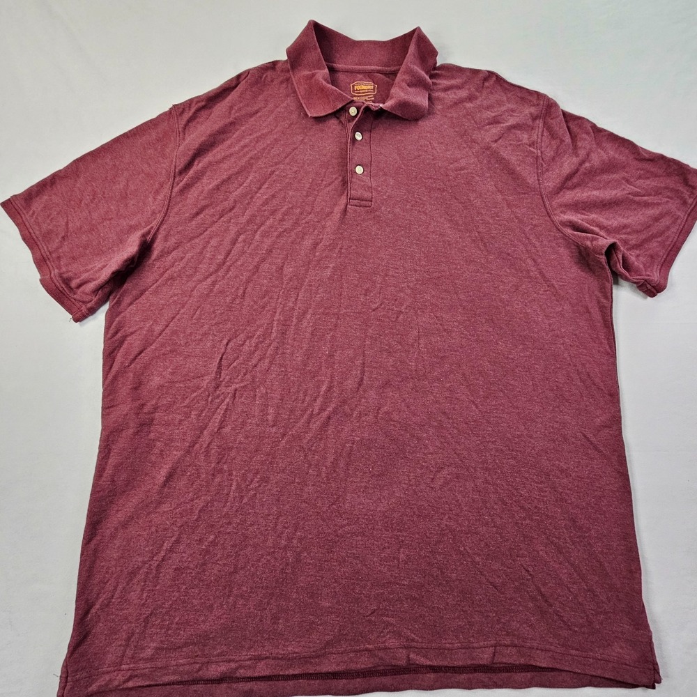Foundry Supply Maroon Short Sleeve Cotton Blend Polo Shirt Men's 3XLT